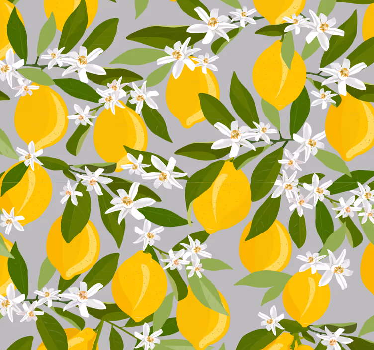 Papel pintado cocina limonero - TenVinilo