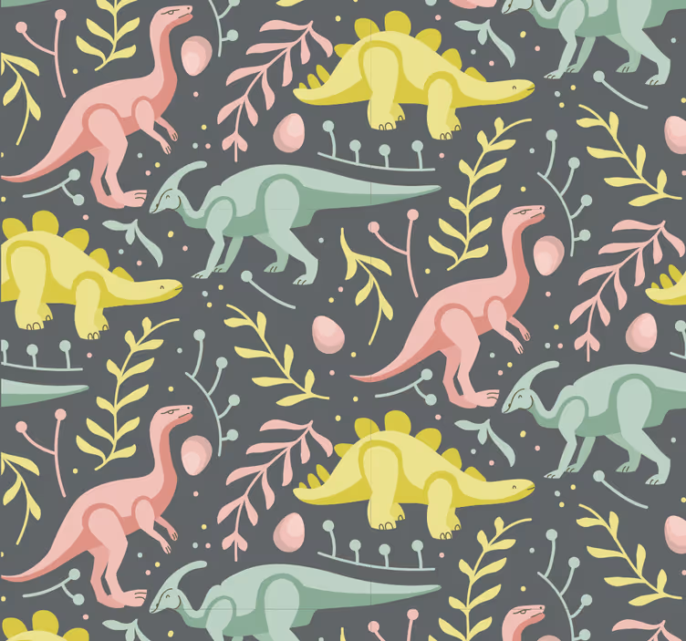 Papel mural dinosaurios juego de dibujos animados - TenVinilo