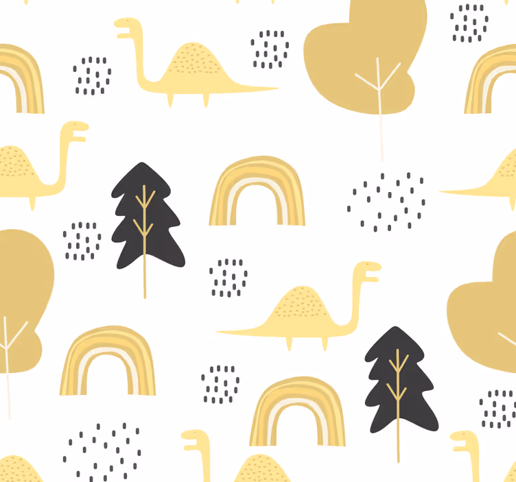 Papel mural bebé motivo de dinosaurio juguetón - TenVinilo