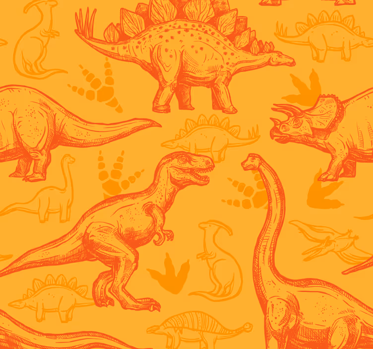 Papel mural dinosaurios dibujos animados de dinosaurios - TenVinilo