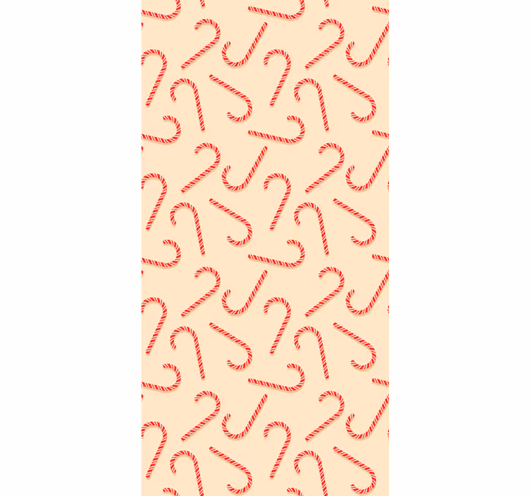 Papel mural navideño remolinos de bastón de caramelo - TenVinilo