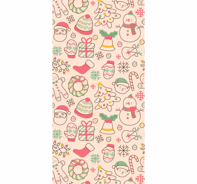 Papel mural navideño alegría de la temporada festiva - TenVinilo