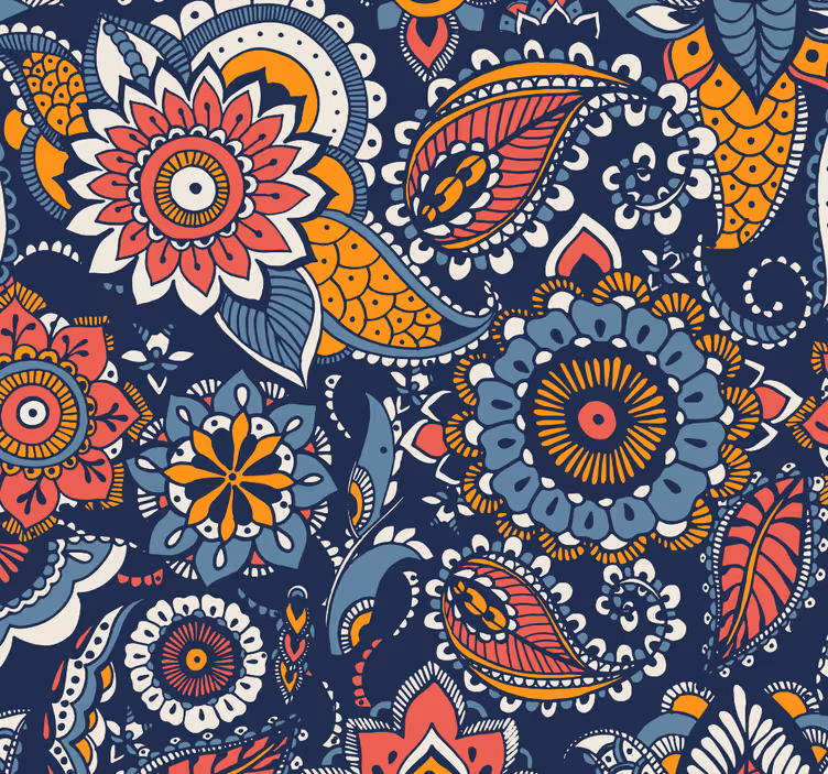 Papel mural ornamental paisley ornamental - TenVinilo