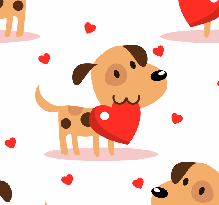 Papel mural perros amor de cachorros - TenVinilo