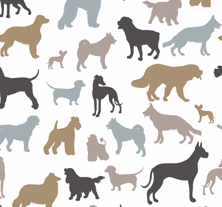 Papel pintado animales patrón de perros - TenVinilo
