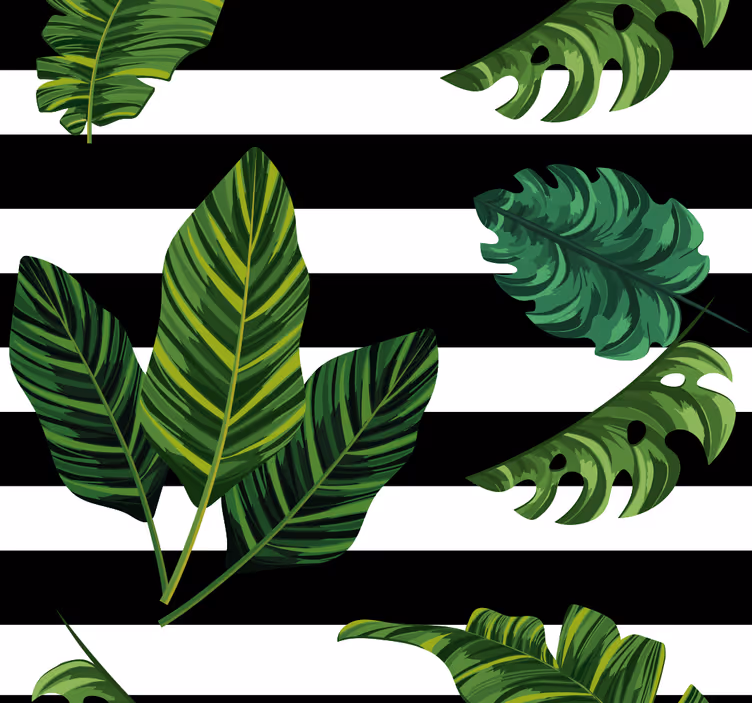 Papel mural hojas diseño de follaje tropical - TenVinilo