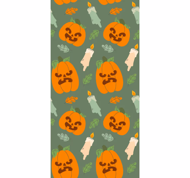 Papel mural Halloween diseño de calabaza espeluznante - TenVinilo