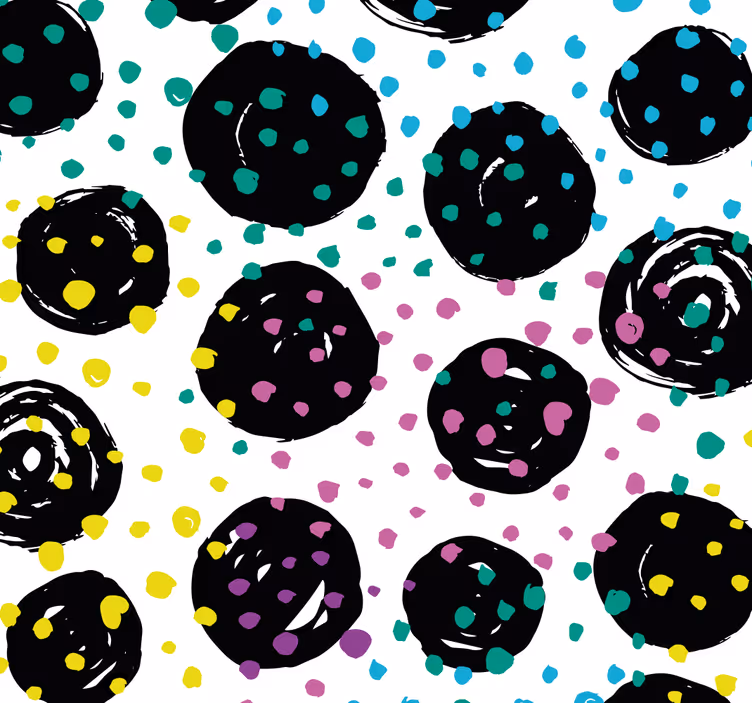 Papel pintado moderno puntos negros - TenVinilo