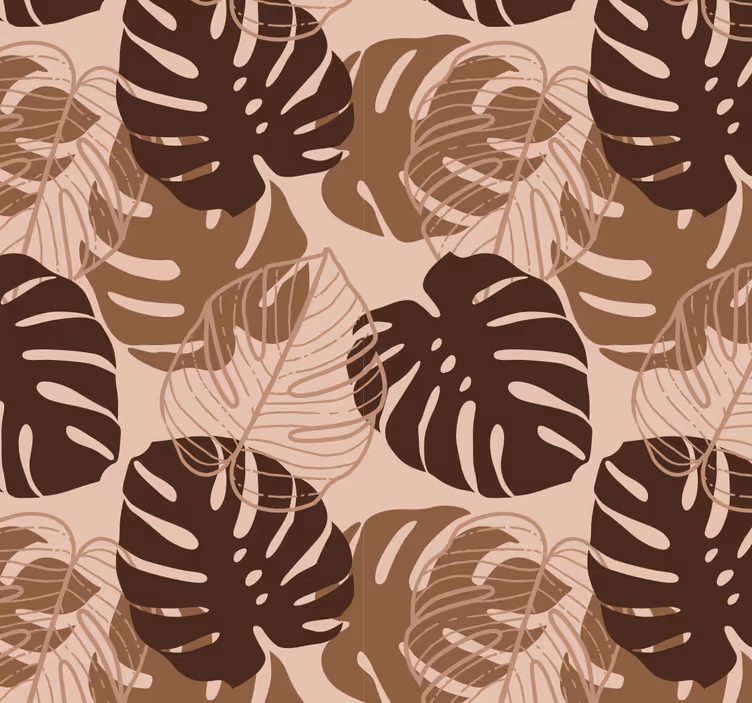 Papel pintado hojas monstera marrones - TenVinilo