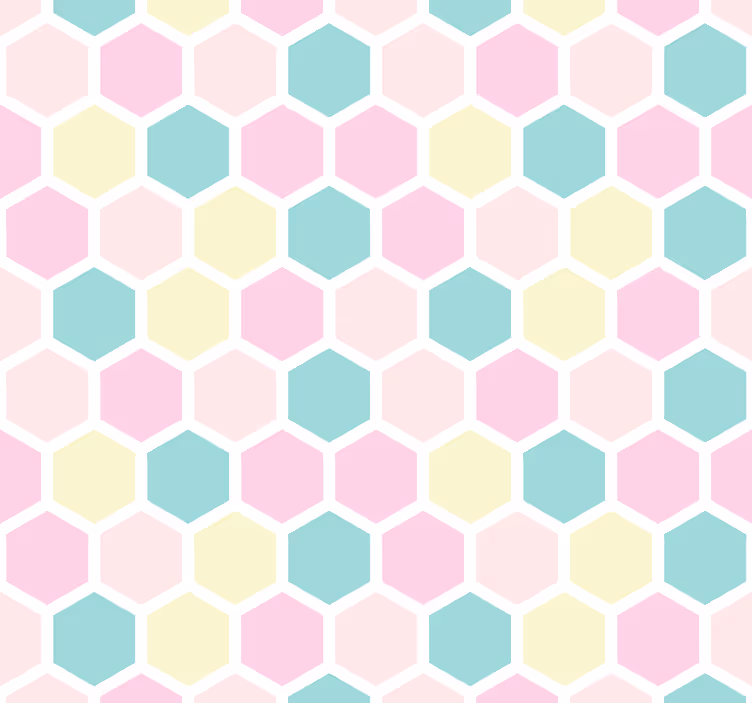 Papel mural geométrico patrón hexagonal - TenVinilo