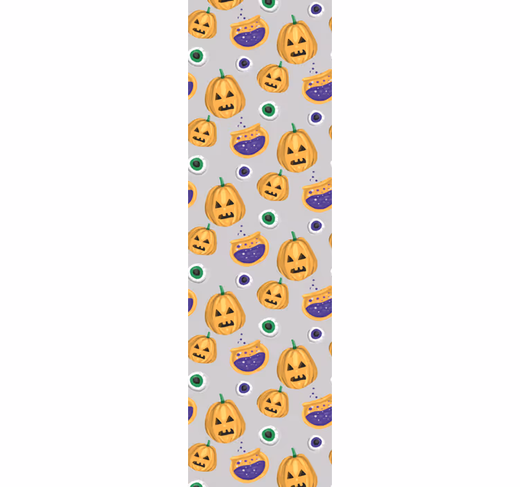 Papel mural Halloween patrón de calabaza - TenVinilo