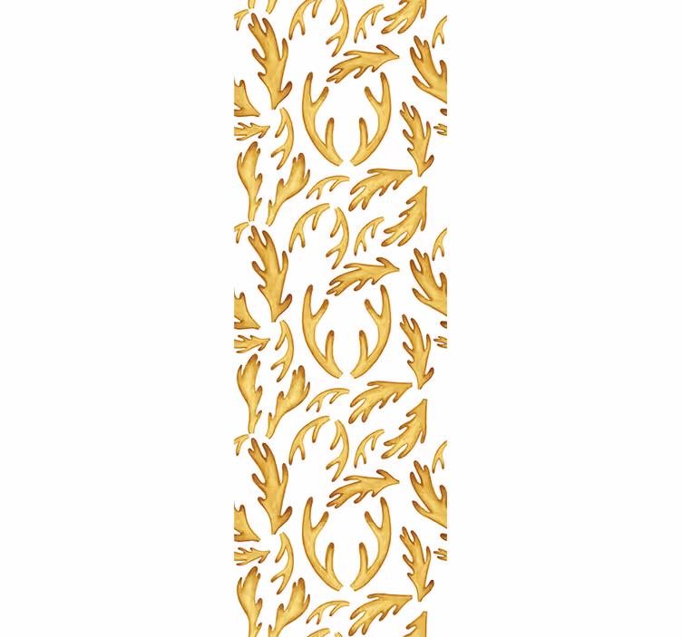Papel mural hojas patrón de follaje dorado - TenVinilo