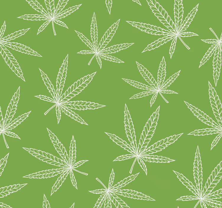 Papel pintado moderno Patrón de cannabis - TenVinilo