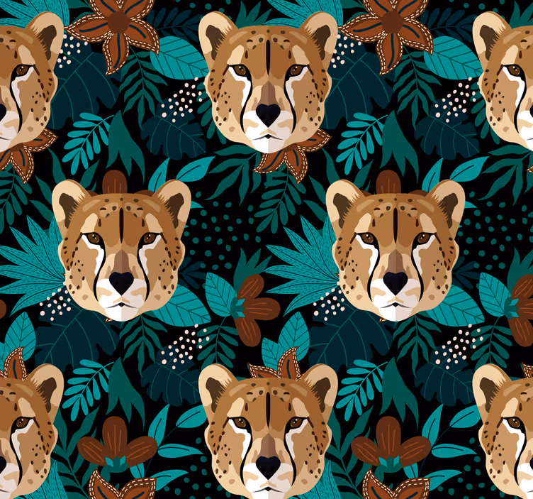Papel mural animal patrón de guepardo de la selva - TenVinilo