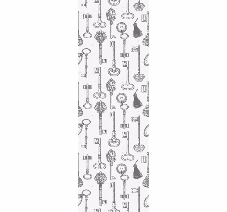 Papel mural dormitorio matrimonio motivos de llaves antiguas - TenVinilo