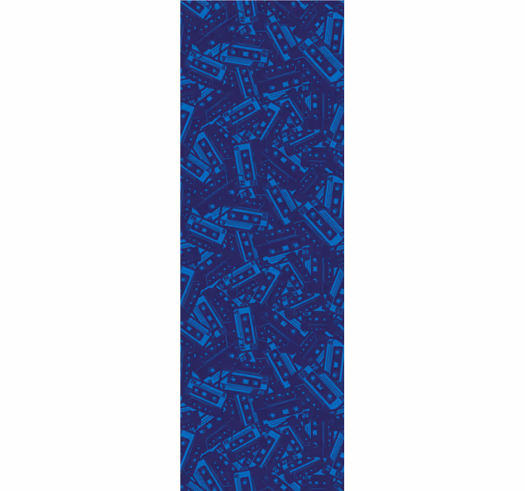 Papel mural azul patrón alfanumérico - TenVinilo