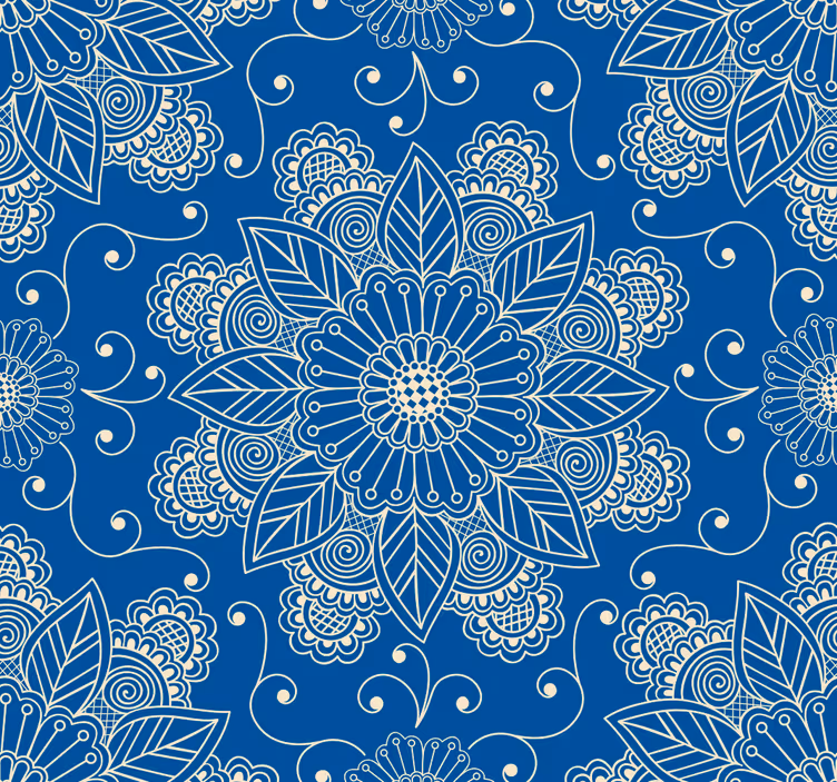 Papel mural floral flores adornadas - TenVinilo