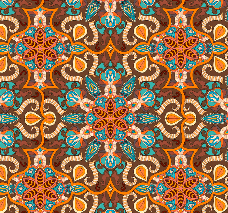 Papel mural ornamental patrón ornamental intrincado - TenVinilo