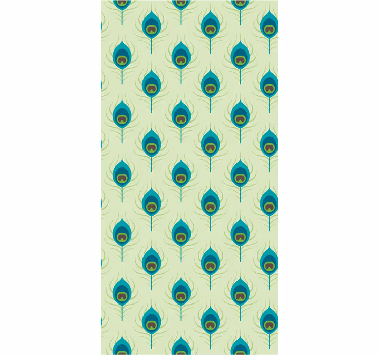 Papel pintado dormitorio Pluma de pavo real moderna - TenVinilo