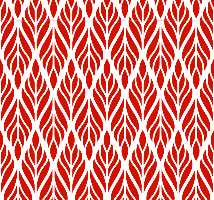 Papel mural rojo patrones en forma de hojas - TenVinilo