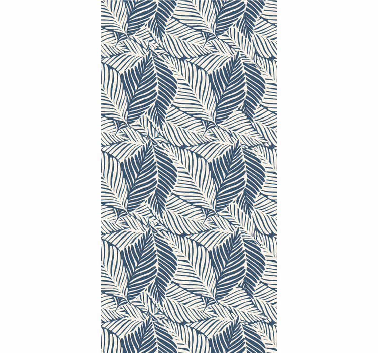 Papel pintado naturaleza Plantas y hojas azules - TenVinilo