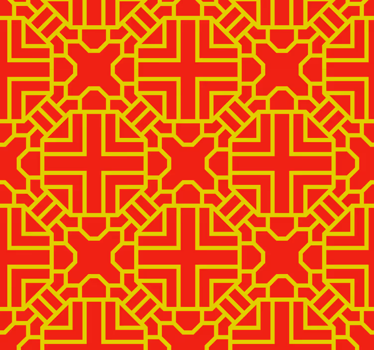 Papel mural rojo patrón de celosía intrincado - TenVinilo