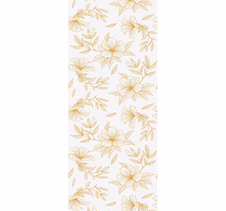 Papel mural floral elegancia floral dorada - TenVinilo