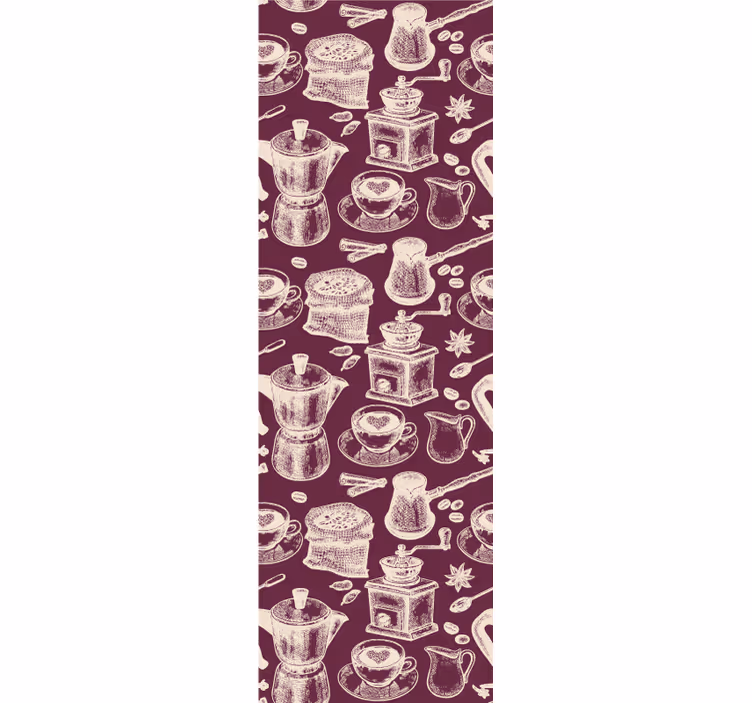 Papel pintado moderno Diseño de patrón de café - TenVinilo