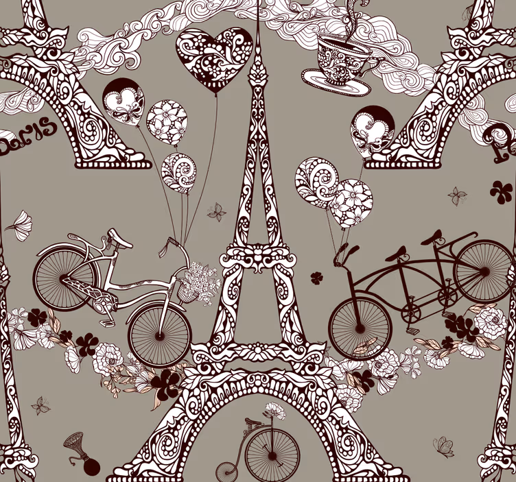 Papel mural ciudades viñetas parisinas - TenVinilo