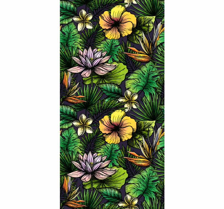 Papel mural naturaleza floración tropical - TenVinilo