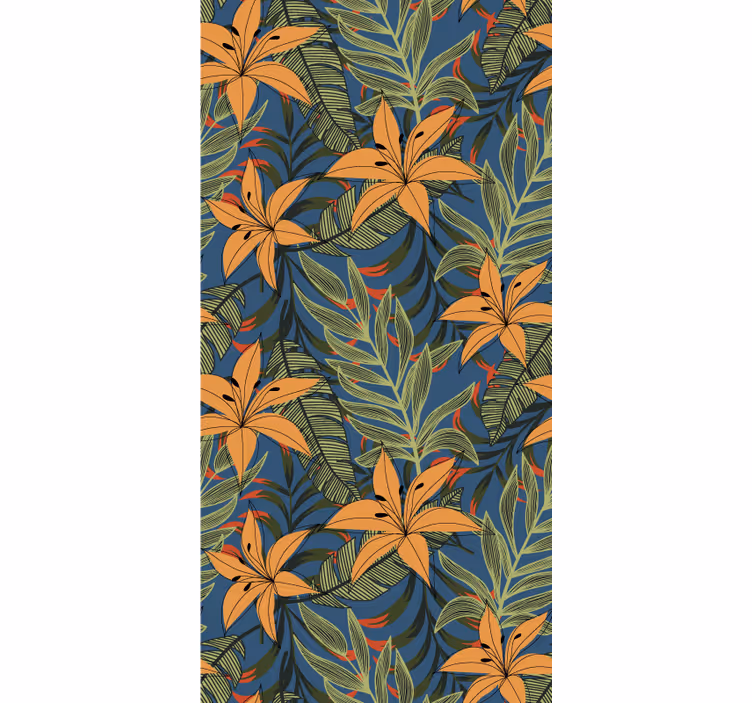 Papel pintado flores patrón floral tropical - TenVinilo