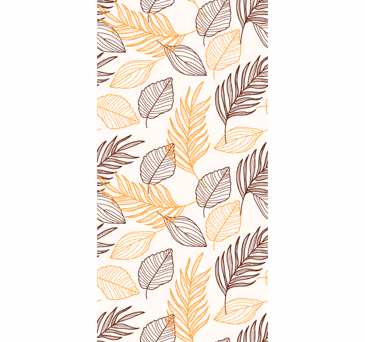 Papel mural hojas patrón de follaje de otoño - TenVinilo