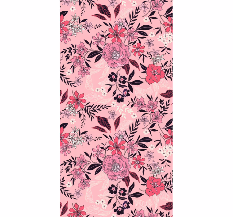 Papel pintado flores Patrón floral rosa de moda - TenVinilo