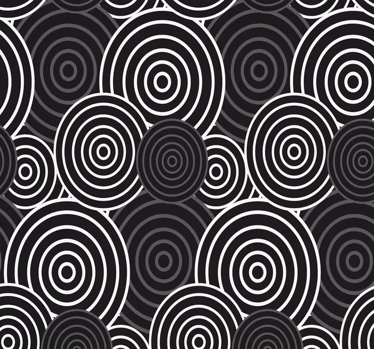 Papel mural geométrico círculos concéntricos - TenVinilo
