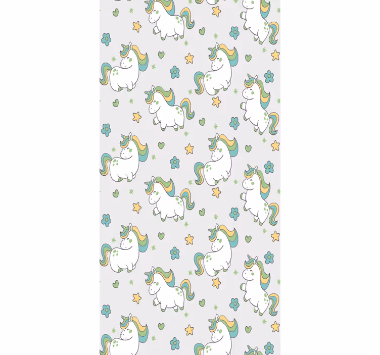 Papel mural infantil fantasía de unicornio - TenVinilo