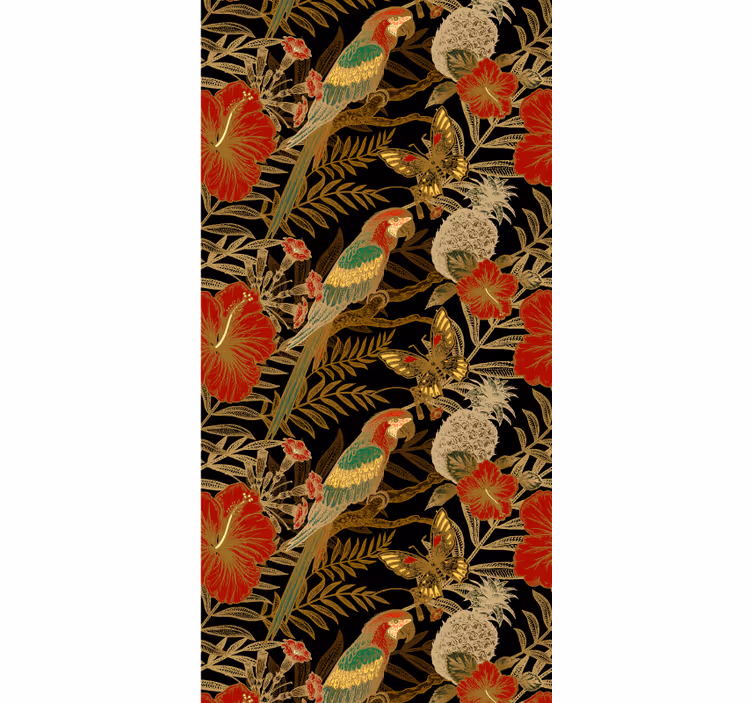 Papel mural loros motivo de loro tropical - TenVinilo