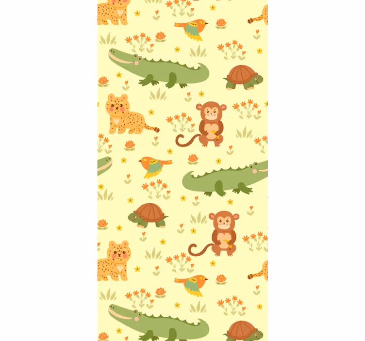 Papel mural animal motivo de fauna de la selva - TenVinilo