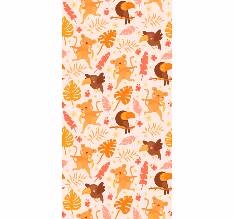 Papel mural gatos fauna juguetona de la selva - TenVinilo