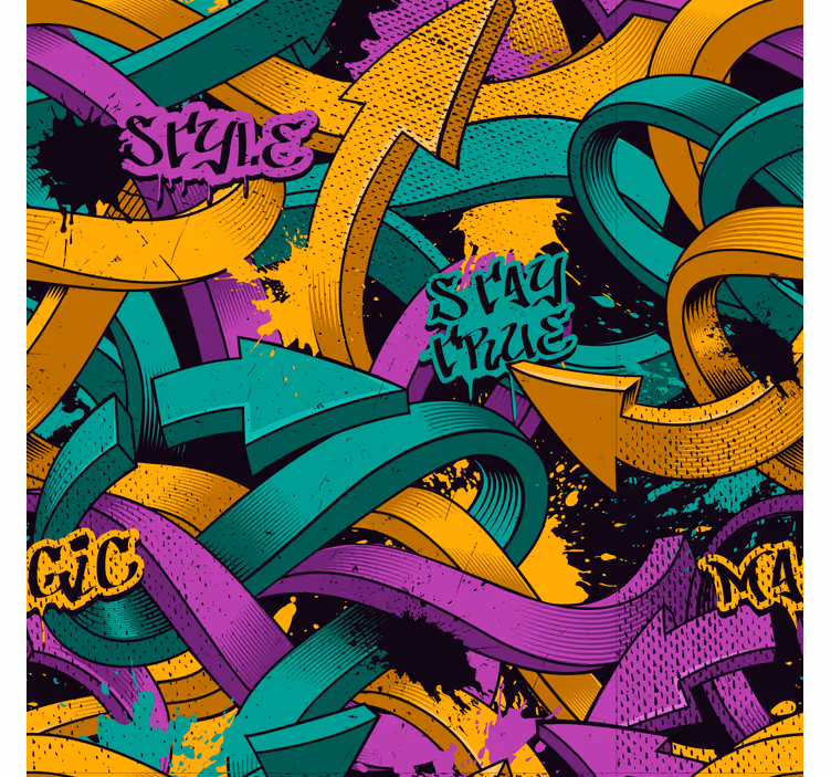 Papel mural arte cintas de graffiti - TenVinilo