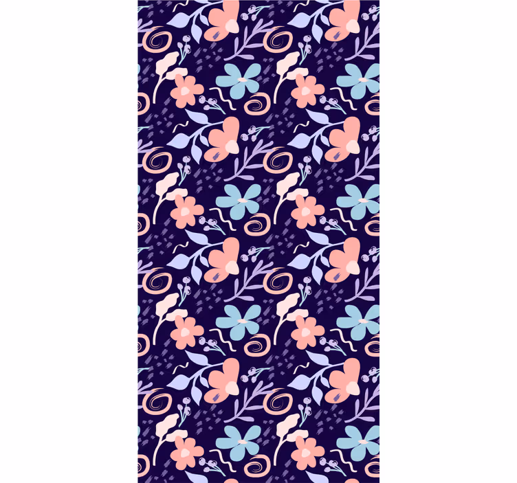 Papel pintado flores patrón floral morado - TenVinilo