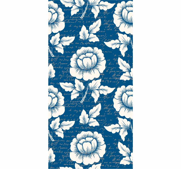 Papel mural floral escritura floral elegante - TenVinilo