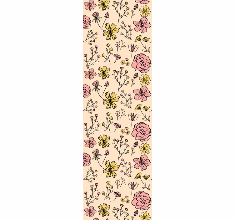 Papel pintado flores boceto botánico floral - TenVinilo