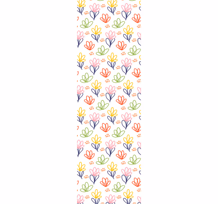 Papel pintado flores patrón de garabato floral - TenVinilo