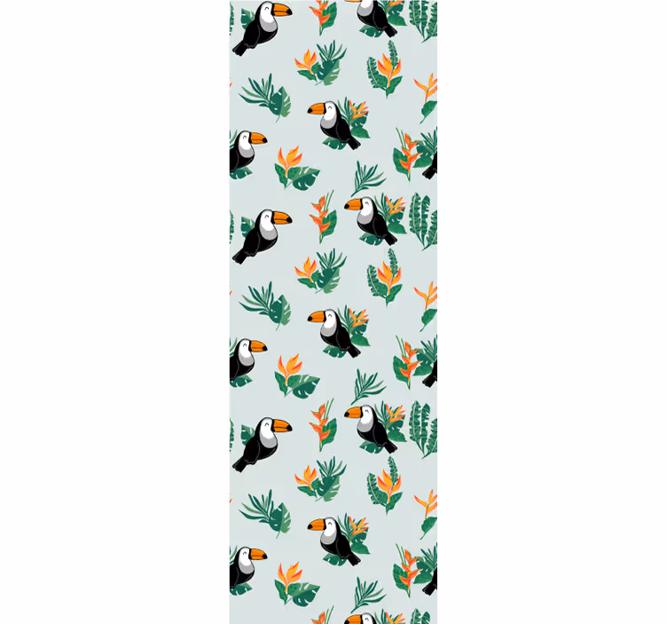 Papel mural animal diseño de tucanes tropicales - TenVinilo