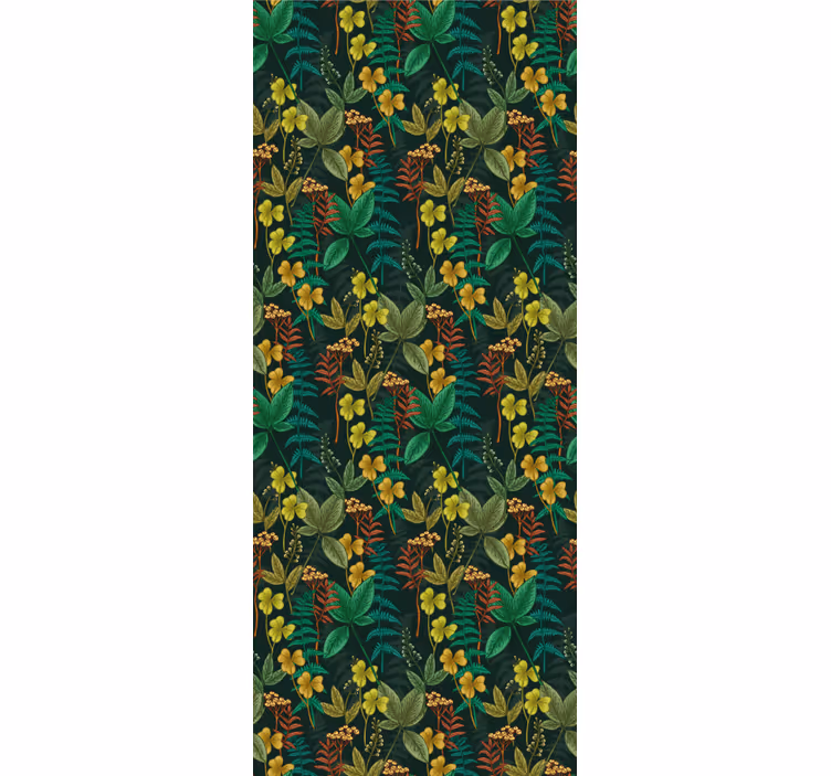 Papel mural naturaleza patrón de rayas botánicas - TenVinilo
