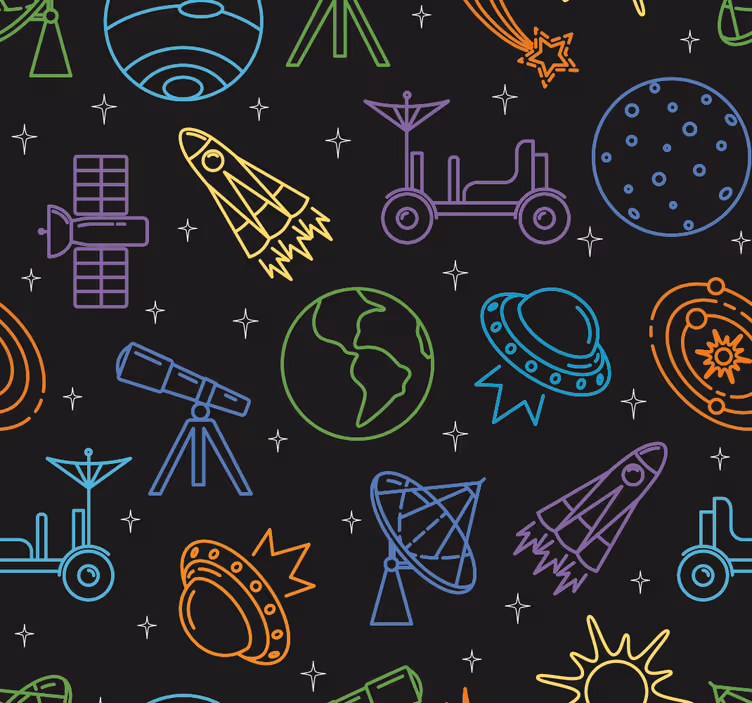 Papel mural infantil exploración celestial - TenVinilo