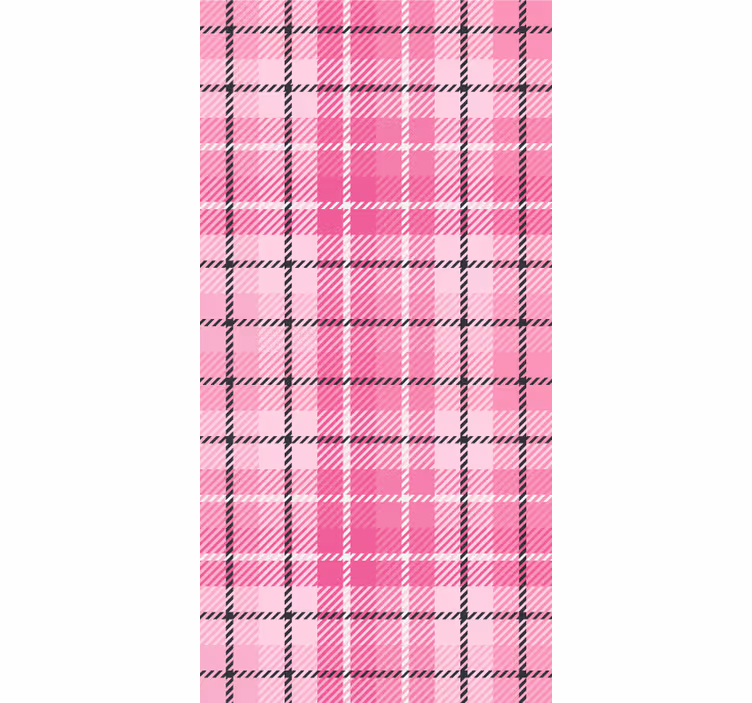 Papel mural cuadros patrón de tartán rosa - TenVinilo