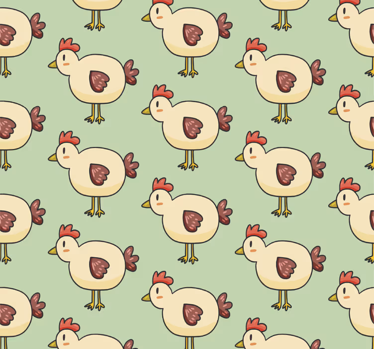 Papel mural animal patrón de pollo - TenVinilo