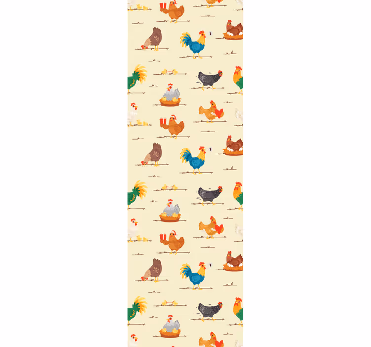Papel mural animal pollos en abundancia - TenVinilo