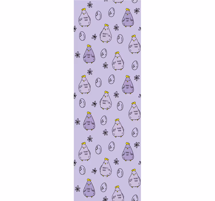 Papel mural infantil diseño de patrón de pollito - TenVinilo